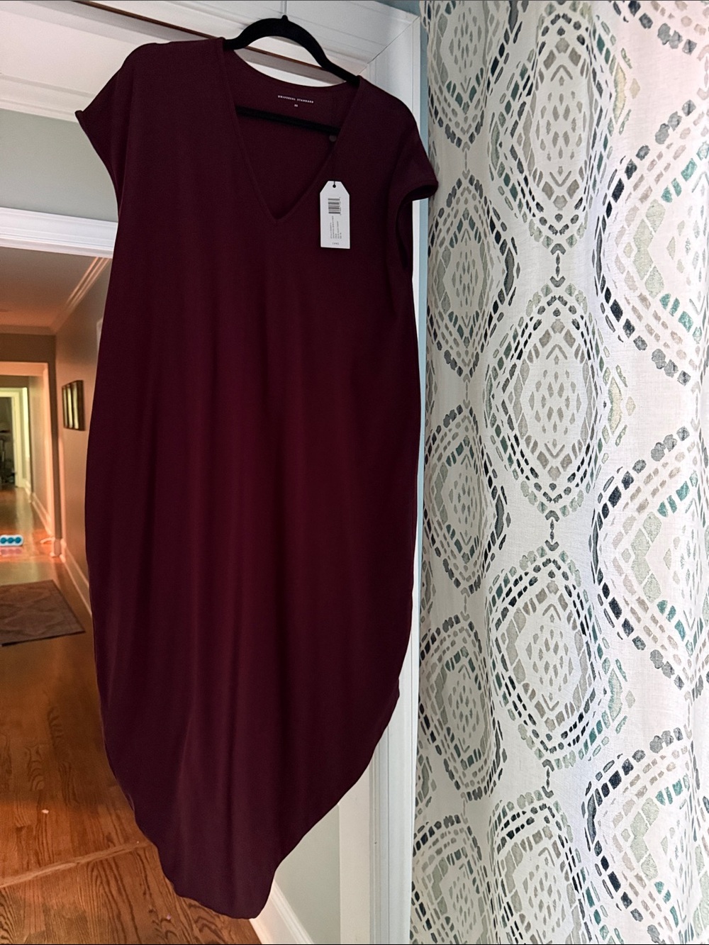Universal Standard Asymmetrical Dress in Deep Wine